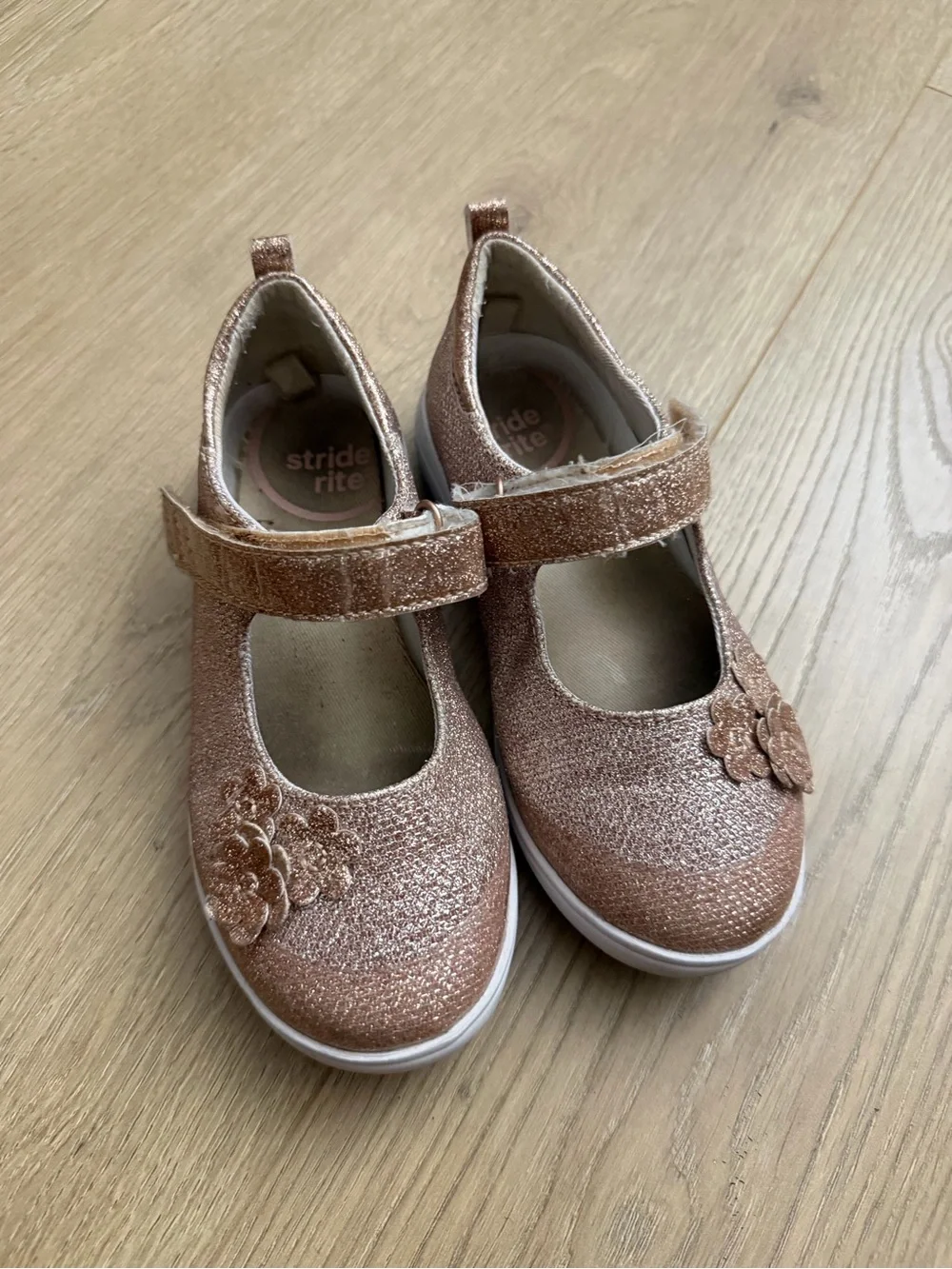 Stride rite Holly adapt Girls' Sparkle Mary Jane Shoes in Rose Gold size 10.5xw